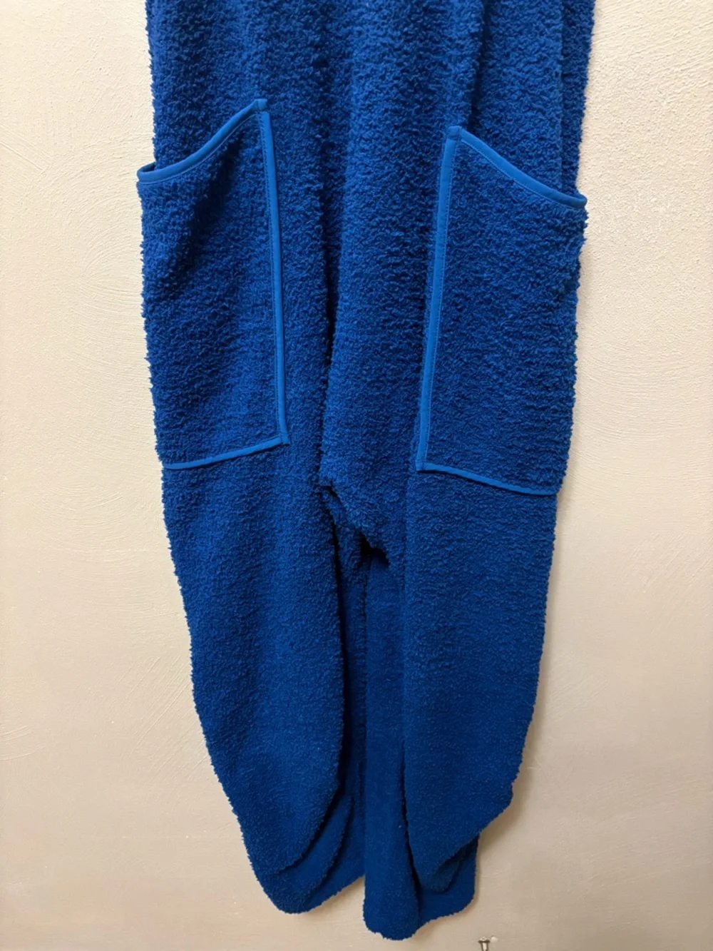 Free People Hot Shot Cuddle Up Fleece Onesie Jumpsuit Blue Black Size Small Rare